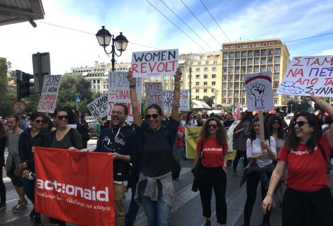 Women taking part in a protest
